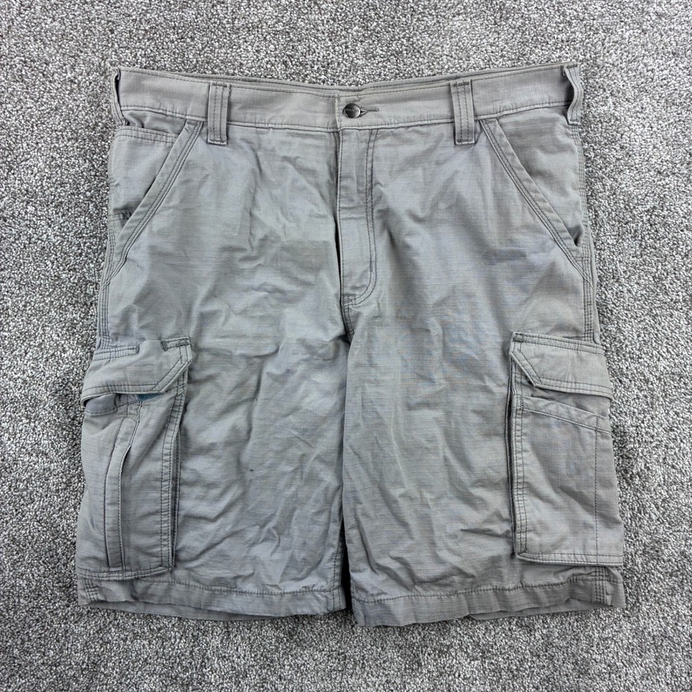 Carhartt Cargo Shorts Mens 36 Gray‎ Cotton Ripstop Force Relaxed Fit 101168-066